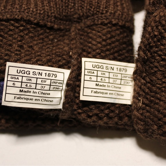 UGG Knit Boot with Pocket Chocolate Brown Size 6 - Picture 7 of 8